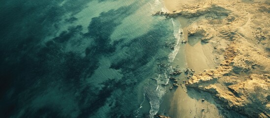 Aerial View of Vast Coastal Desert Landscape with Room for Creative Text or Branding