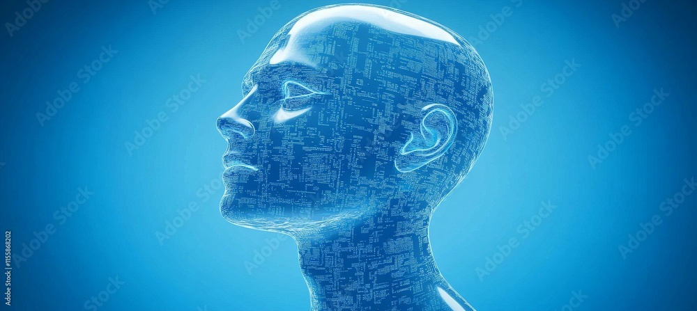 Poster concepts of big data and stocks combined with machine learning and cyber mind domination are shown a