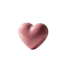 Fototapeta premium glossy pink heart shaped object with smooth surface, isolated on transparent background