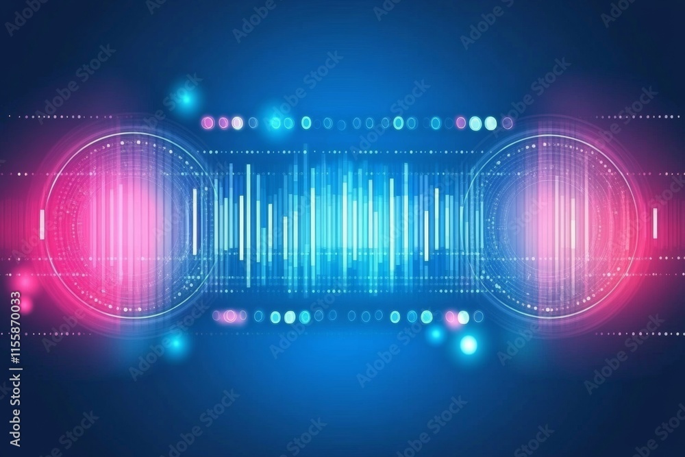Poster big data algorithms visualization for business, science, technology illustration