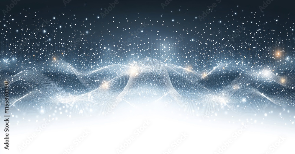 Poster network in blue with abstract connections against a white background. network tech featuring dots an
