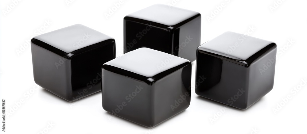 Poster elegant black cubes on white background providing ample copyspace for text and design elements in a 