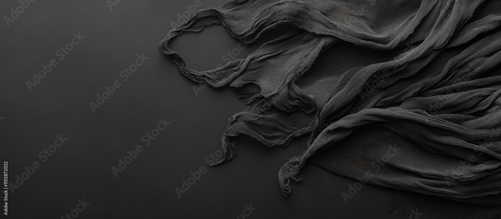 Poster elegant black fabric cloth texture with blank space for text or design elements suitable for backgro