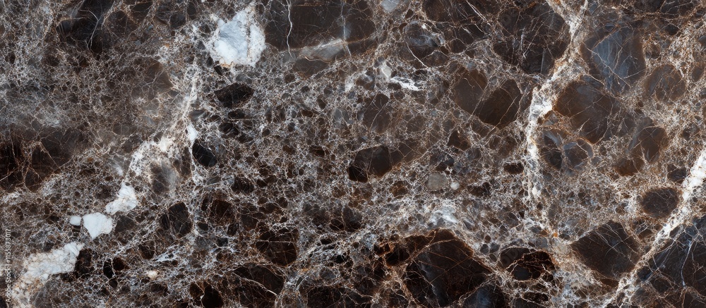 Poster elegant black marble stone texture featuring white veining with ample blank space for personalized t