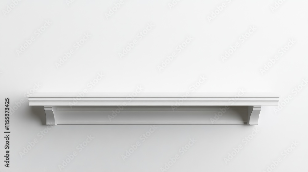 Aufkleber minimalist white podium shelf on a clean backdrop offering ample space for text or product placement