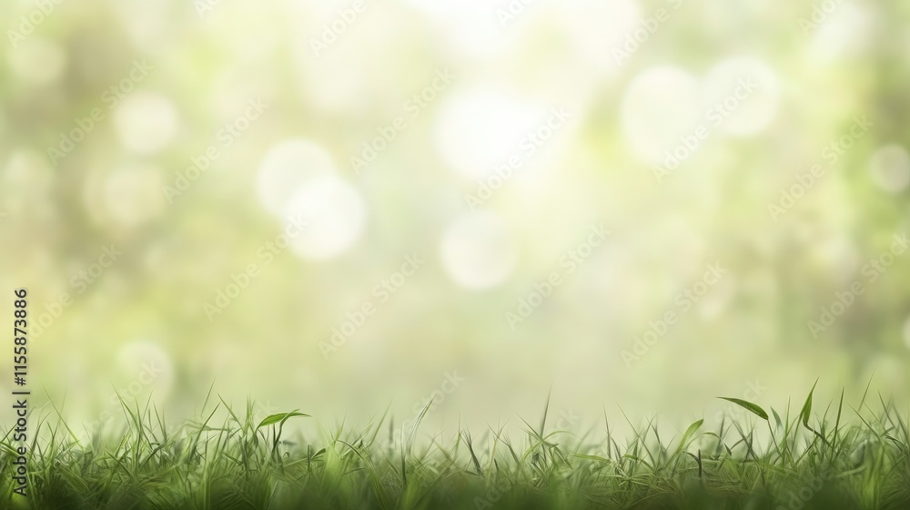 Aufkleber blurred spring summer meadow with bokeh background and empty space for text perfect for nature theme