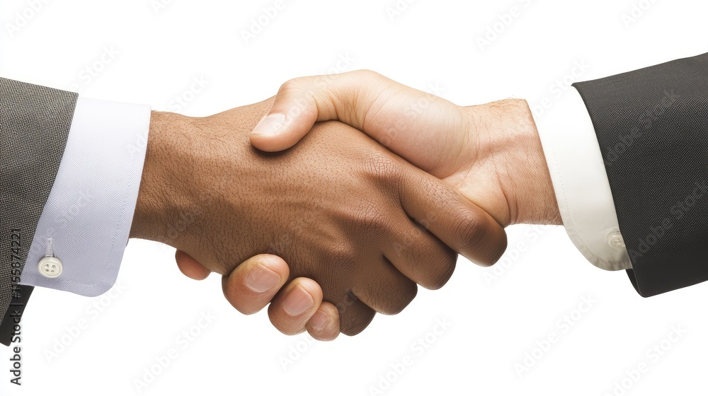 Poster business handshake symbolizing partnership and collaboration with empty space for adding your own te