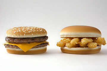 featuring healthy vegetarian food versus unhealthy processed fast food


