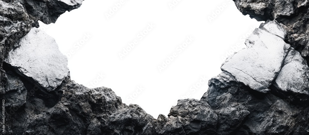 Aufkleber close up of textured rock formation with white patches and negative space ideal for text or graphic 
