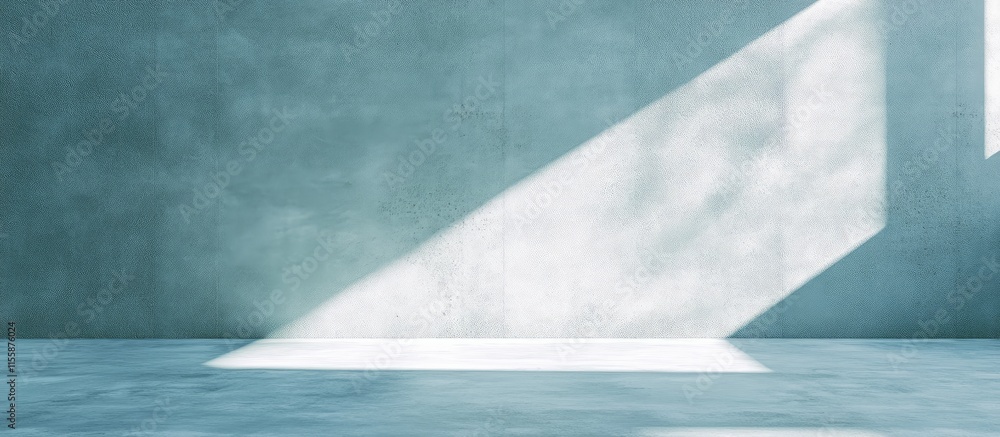 Poster soft blue shadows on ecru background creating a minimalist space ideal for text overlay and contempo
