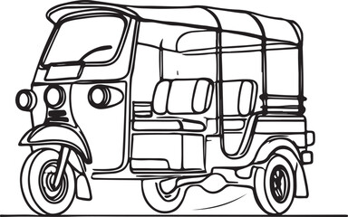 Modern Tuk Tuk Line Drawing Clean and Minimalist Art