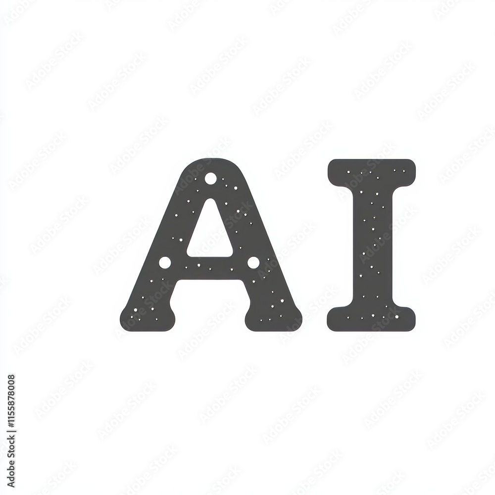 Poster minimalistic flat design icon of an ai processor for websites and mobile