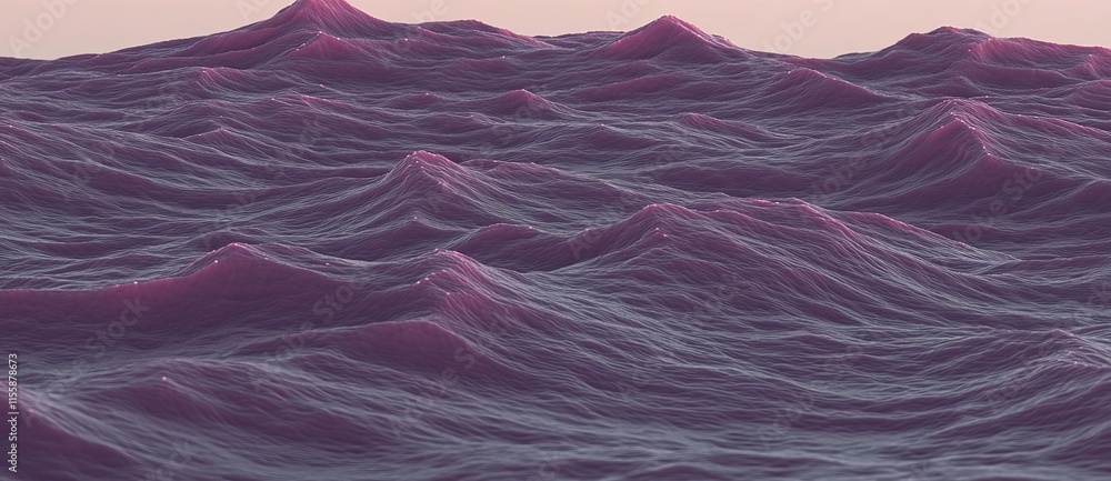 Poster abstract wave with dynamic dots. particle movement illustration. cyber tech representation. 3d rende