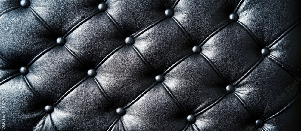Aufkleber elegant black leather texture with tufted design providing a stylish background ideal for showcasing
