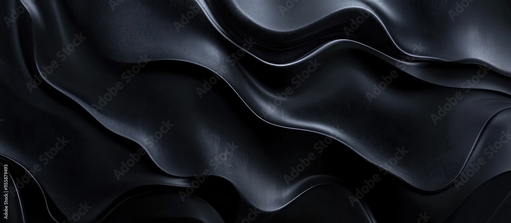 Poster black marble stone texture with soft waves and subtle lines perfect for backgrounds and blank space 