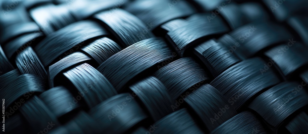 Poster close-up of intricate braided texture evoking luxury and speed with a vibrant background and ample c