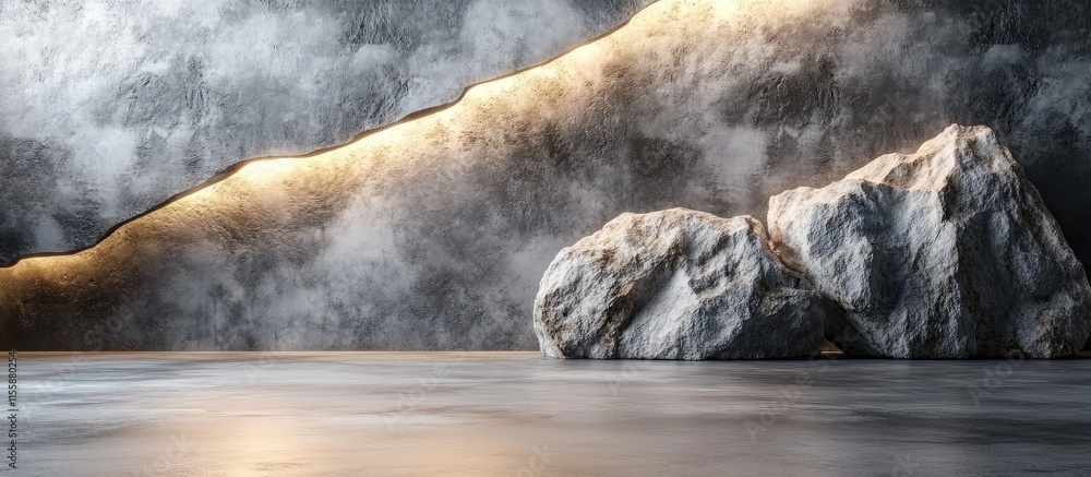 Poster 3d marble texture background with natural stone elements and empty space for text or branding applic