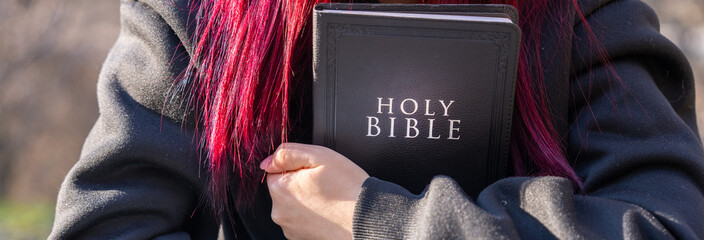 Girl holding a Bible, Christian life, choose life