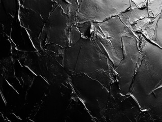 Luxurious Black Foil Surface. Elegant Smooth Metallic Texture with Dark Shimmer