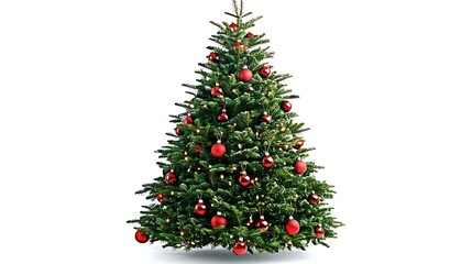 A decorated Christmas tree with ornaments and lights, symbolizing holiday cheer.