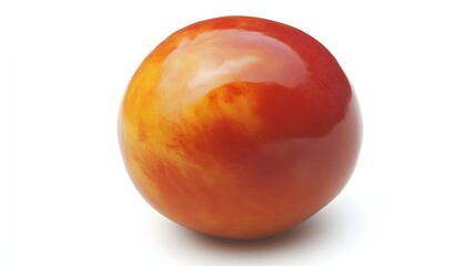 Fototapeta premium A Single Red Orange Tomato Isolated on White