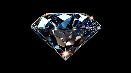 Illustrate a meticulously detailed diamond icon with a shimmering, sparkling effect
