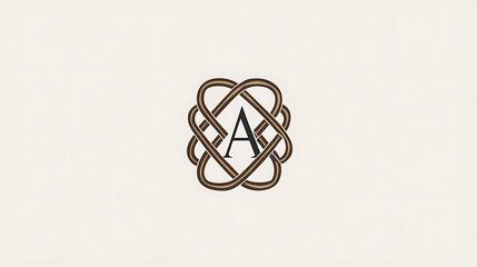 Illustrate a refined monogram where 'A' and 'B' are interwoven with sharp, defined edges