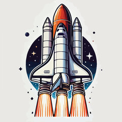 Naklejka premium space shuttle vector
