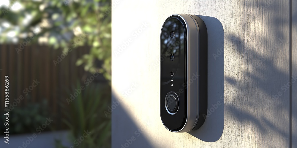 Poster innovative wireless video doorbell with high-resolution camera : generative ai