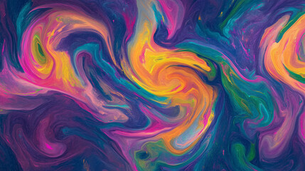 Obraz premium Vivid swirling abstract art with dynamic neon colors and fluid patterns
