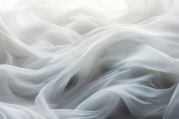 Soft White Sheer Fabric Draped Abstract