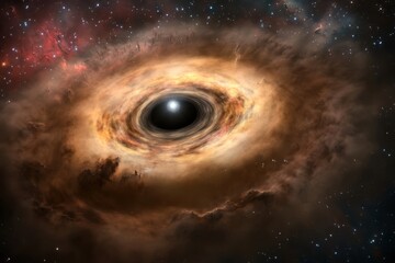 Naklejka premium Exploring the mesmerizing beauty of a black hole in deep space