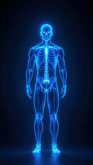 A three-dimensional rendering of a human torso with highlighted vagus nerve for Vagus Nerve Stimulation (VNS) education and medical use.