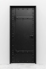 Industrial Design Steel Security Door with Multi-Point Locking System for Maximum Security - Photorealistic White Background