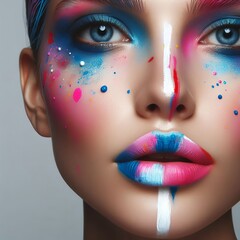 portrait of a person with painted face 