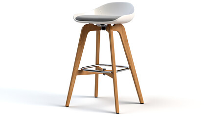 A white and brown chair with a wooden back. generated using AI
