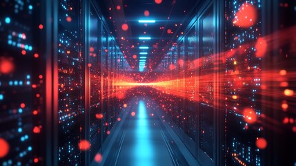 Cutting-Edge Technology Corridor in a Modern Data Center : Generative AI