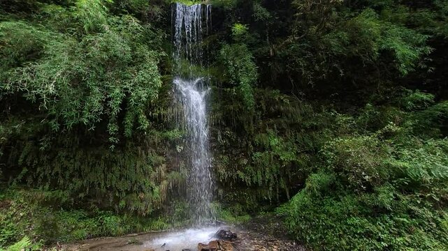 Waterfall from poon hill trek Nepal