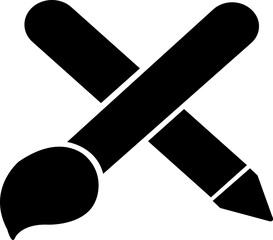 Paint brush vector, color, wood