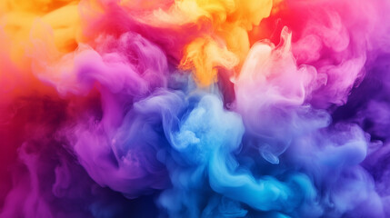 Fototapeta premium Vibrant colorful smoke swirls creating abstract rainbow gradient effect