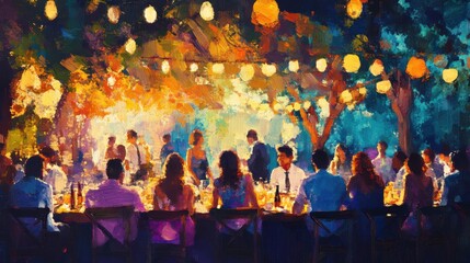 Social gatherings bring people together in vibrant settings.