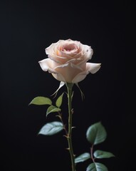 there is a rose that is in the dark with a black background