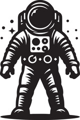 Astronaut Silhouette Vector In White Background 