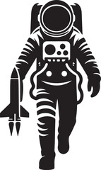 Astronaut Silhouette Vector In White Background 