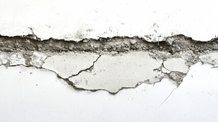 Obraz premium Cracked Masonry Wall on White Background