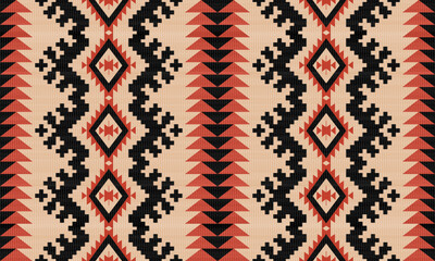 Navajo tribal vector pattern. Native American ornament. Ethnic South Western decor style. Boho geometric ornament. Ikat floral paisley embroidery blanket, rug. Woven carpet. Mexican fabric fashion.