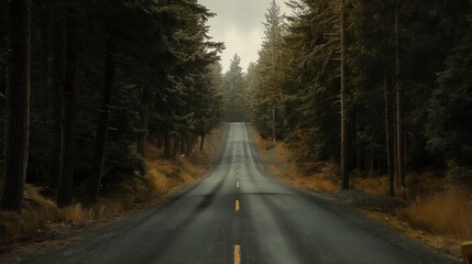 Fototapeta premium High-Quality Natural Road Scenery Photography with Stunning Landscape View