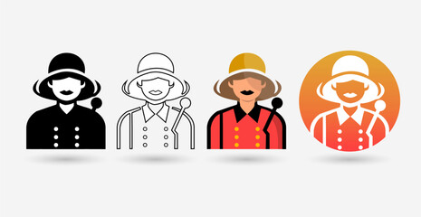 Female Professional Worker Avatar Icons