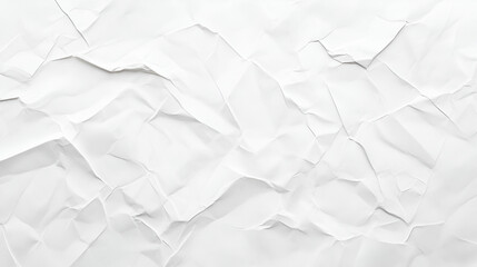 White Crumpled Paper Texture Background, Grunge Creased Surface