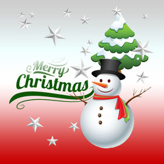 christmas card with snowman